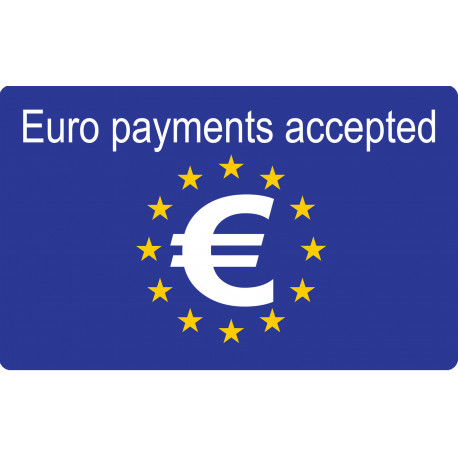 Euro payments accepted - 20x12.3cm - Sticker/autocollant