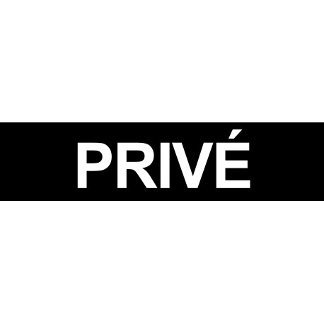 Privé noir - 15x3.5cm - Sticker/autocollant