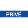 Privé bleu - 15x3.5cm - Sticker/autocollant