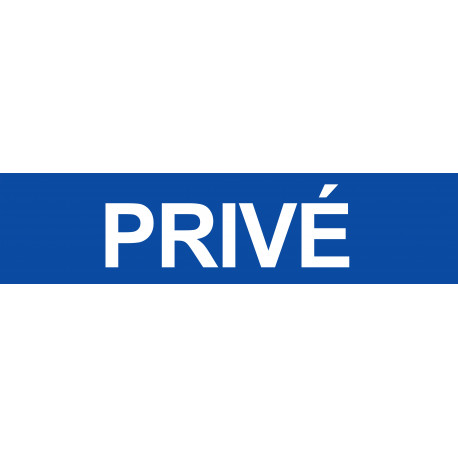 Privé bleu - 29x7cm - Sticker/autocollant