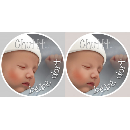 Chuttt bébé dort - 2x4.5cm - Sticker/autocollant