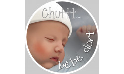 Chuttt bébé dort - 10cm - Sticker/autocollant