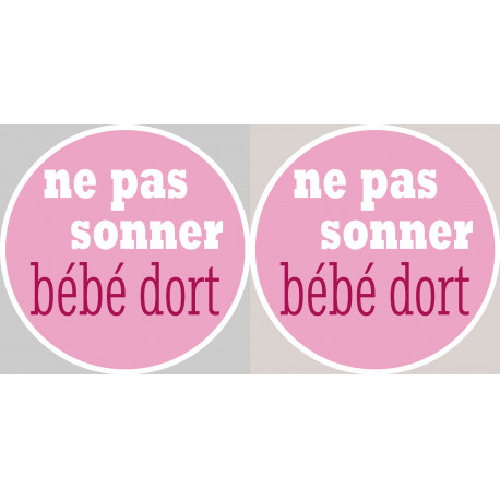 bébé dort fille ne pas sonner - 2x4.5cm - Sticker/autocollant