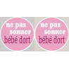 bébé dort fille ne pas sonner - 2x4.5cm - Sticker/autocollant