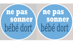 bébé dort garçon ne pas sonner  - 2X4.5cm - Sticker/autocollant