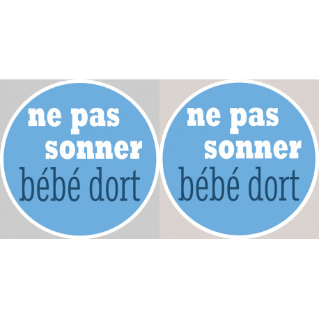 bébé dort garçon ne pas sonner  - 2X4.5cm - Sticker/autocollant