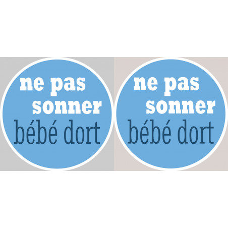 bébé dort garçon ne pas sonner  - 2X4.5cm - Sticker/autocollant