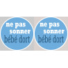 bébé dort garçon ne pas sonner  - 2X4.5cm - Sticker/autocollant