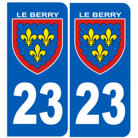 immatriculation Berry 23 (la Creuse) - Sticker/autocollant