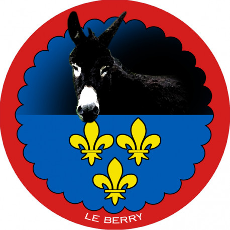 L'âne grand noir du Berry - 10 cm - Sticker/autocollant