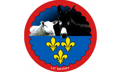 mouton Berrichon et L'âne grand noir du Berry - 20 cm - Sticker/autocollant