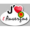 j'aime l'Auvergne - 15x11cm - Sticker/autocollant