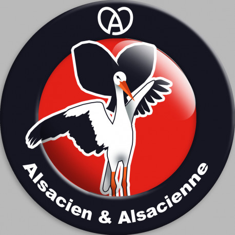 Alsacien & Alsacienne - 10cm - Sticker/autocollant