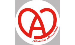 Alsace blanc et rouge - 10cm - Sticker/autocollant