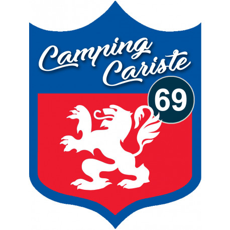 Camping car Lyon 69 - 15x11.2cm - Sticker/autocollant