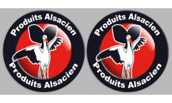 Produits Alsacien cigogne - 2fois 10cm - Sticker/autocollant