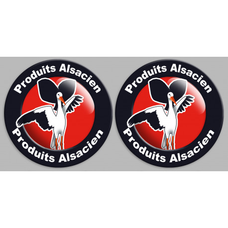 Produits Alsacien cigogne - 2fois 10cm - Sticker/autocollant