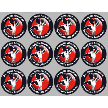 Produits Alsacien cigogne - 12fois de 5cm - Sticker/autocollant