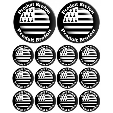 Produit drapeau breton - 2fois 10cm / 12fois 5cm - Sticker/autocollant