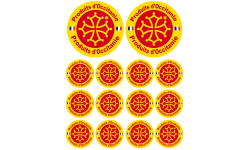 Produits d'Occitanie -  2 stickers 10cm /  12 stickers de 5cm - Sticker/autocollant