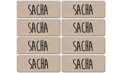 Prénom Sacha - 8 stickers de 5x2cm - Sticker/autocollant