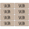 Prénom Sacha - 8 stickers de 5x2cm - Sticker/autocollant