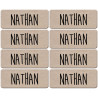 Prénom Nathan - 8 stickers de 5x2cm - Sticker/autocollant