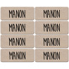 Prénom Manon - 8 stickers de 5x2cm - Sticker/autocollant