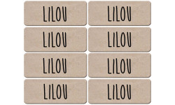 Prénom Lilou - 8 stickers de 5x2cm - Sticker/autocollant