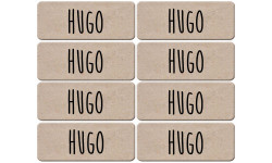 Prénom Hugo - 8 stickers de 5x2cm - Sticker/autocollant