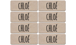 Prénom Chloé - 8 stickers de 5x2cm - Sticker/autocollant