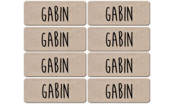 Prénom Gabin - 8 stickers de 5x2cm - Sticker/autocollant