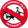 stationnement vélo interdit - 20cm - Sticker/autocollant