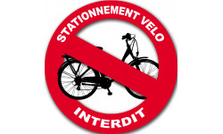 stationnement vélo interdit - 10cm - Sticker/autocollant