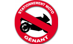 stationnement moto gênant - 15cm - Sticker/autocollant