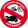 stationnement 2 roues interdit - 20cm - Sticker/autocollant