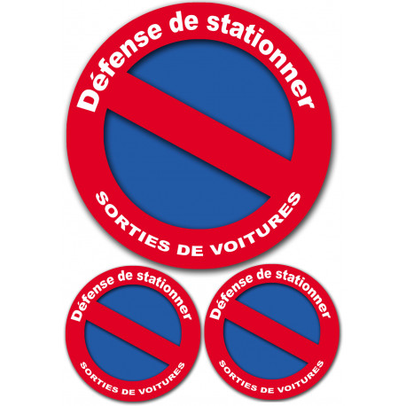 Défense de stationner - 1sticker de 20cm / 2stickers de10cm - Sticker/autocollant