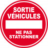 SORTIE de VEHICULES ne pas stationner - 20cm - Sticker/autocollant