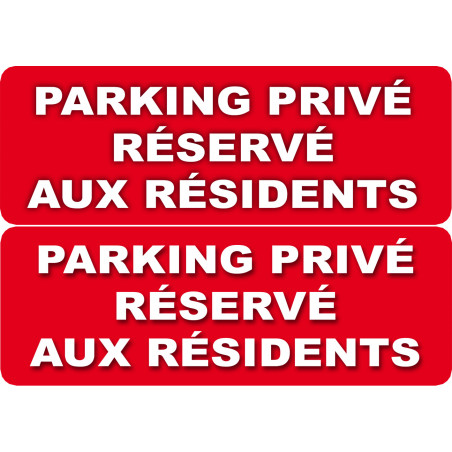 stationnement réserve aux résidents - 2 stickers 29,7x10cm - Sticker/autocollant