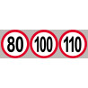 Lot Disques de vitesse 80-100-110 rouge - 15cm - Sticker/autocollant