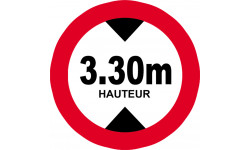 hauteur de passage maximum 3.30m - 20cm - Sticker/autocollant