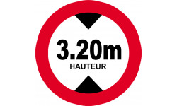 hauteur de passage maximum 3.20m - 20cm - Sticker/autocollant