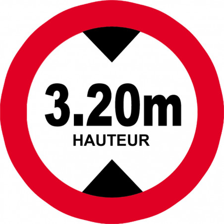 hauteur de passage maximum 3.20m - 20cm - Sticker/autocollant