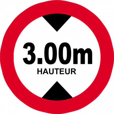 hauteur de passage maximum 3m - 20cm - Sticker/autocollant