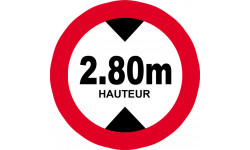 hauteur de passage maximum 2.80m - 20cm - Sticker/autocollant