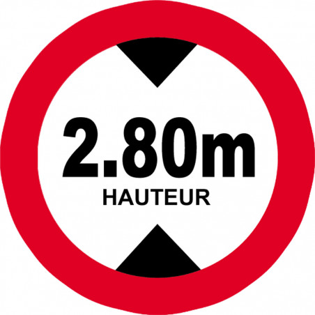 hauteur de passage maximum 2.80m - 20cm - Sticker/autocollant