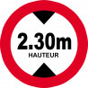 hauteur de passage maximum 2.30m - 20cm - Sticker/autocollant