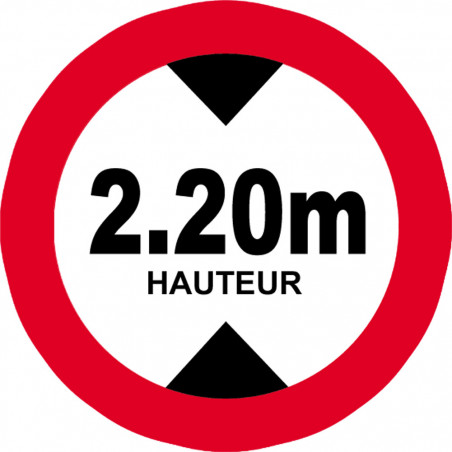 hauteur de passage maximum 2.20m - 20cm - Sticker/autocollant