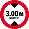 hauteur de passage maximum 3m - 15cm - Sticker/autocollant