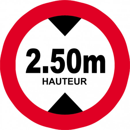 hauteur de passage maximum 2.50m - 15cm - Sticker/autocollant